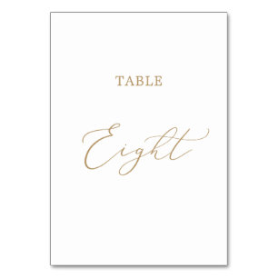 Delicate Gold Calligraphy Table Eight Table Number