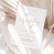 Delicate Gold Calligraphy The Wedding Of