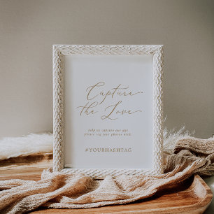 Delicate Gold Capture The Love Hashtag Sign