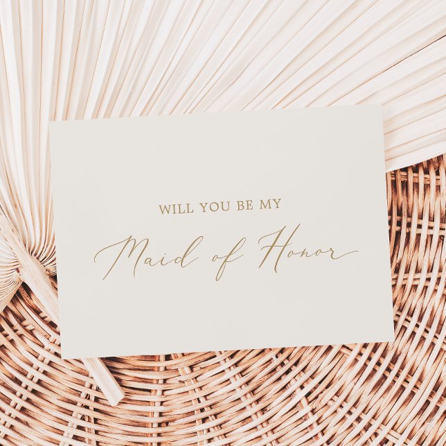 Delicate Gold | Cream Maid of Honor Proposal Card (Creator Uploaded)