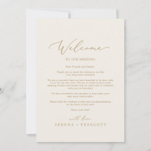 Delicate Gold   Cream Welcome Letter & Itinerary