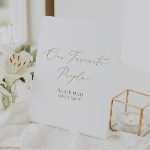 Delicate Gold Elegant Wedding Our Favourite People Pedestal Sign