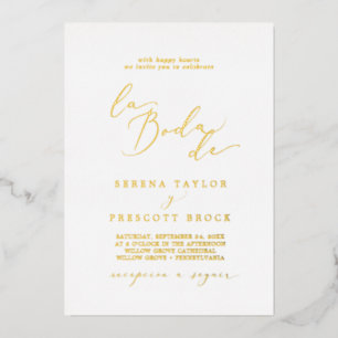 Delicate Gold Foil Calligraphy La Boda De Wedding