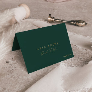 Delicate Gold Green Head Table Menu Place Cards