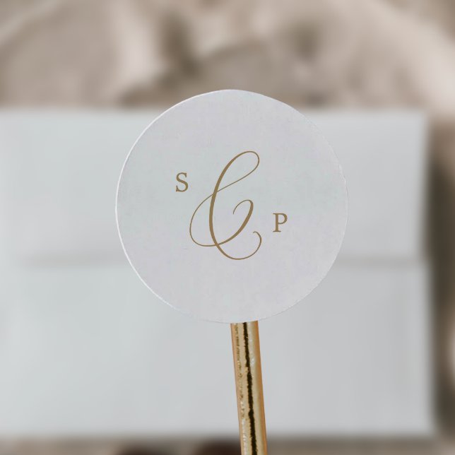 Delicate Gold Monogram Wedding Envelope Seals (Creator Uploaded)
