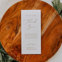 Delicate Gold Tea Length Thank You Reception Card
