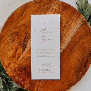 Delicate Gold Tea Length Thank You Reception Card