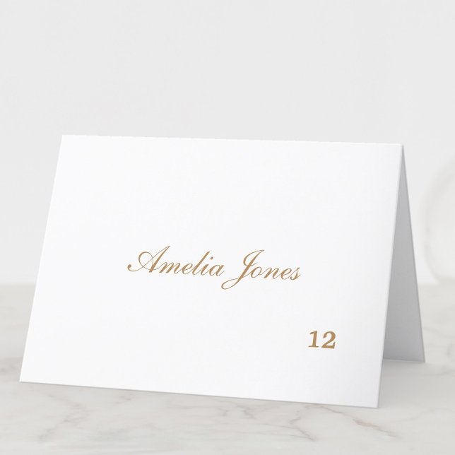 Delicate Golden Beige Guest Name Place Card (Creator Uploaded)