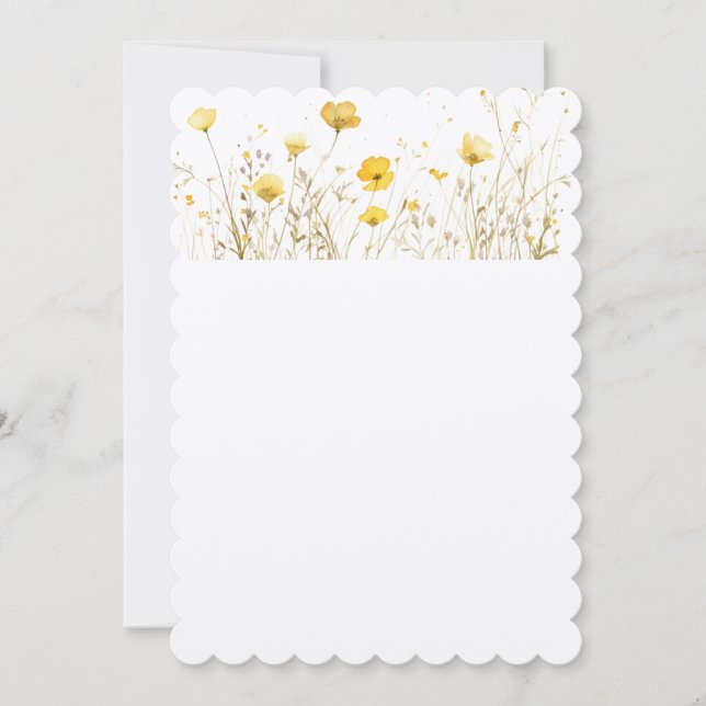 Delicate Golden Pansies in a Field Invitations (Front)