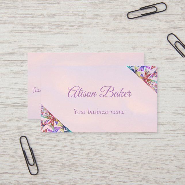 Delicate graphic design - triangle in raster look  business card (Front/Back In Situ)