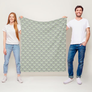 Delicate green and grey, art deco. fleece blanket