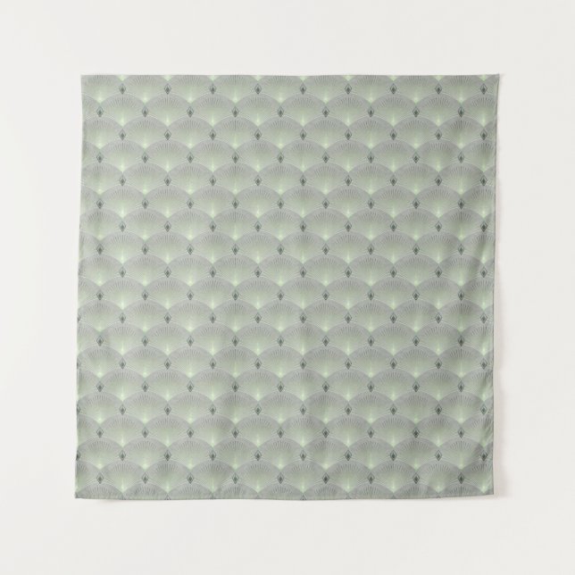 Delicate green and grey, art deco.  tapestry (Front)