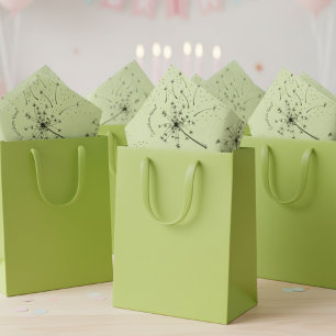 Delicate Green Wildflower Dandelion Kisses Floral Tissue Paper