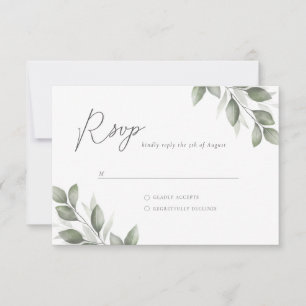 Delicate Greenery RSVP Card