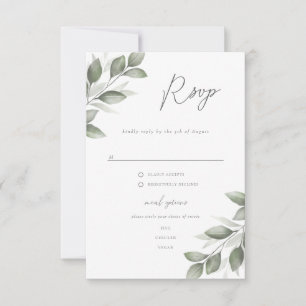 Delicate Greenery Rsvp with menu options