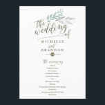 Delicate Greenery | Wedding Ceremony Program Programme<br><div class="desc">Inspired by nature,  this wedding program features hand drawn foliage and modern calligraphy. Part of a collection.</div>