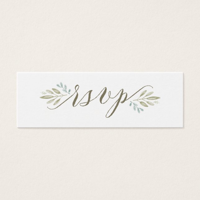 Delicate Greenery | Wedding RSVP Online Card (Front)