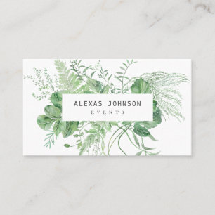 Delicate Greenery Woodland Forest Business Card