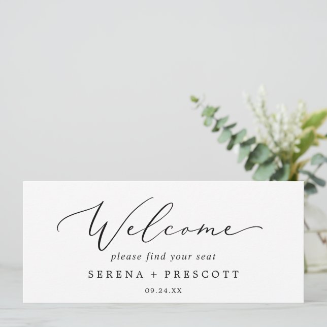Delicate Hanging Seating Chart Welcome Header (Standing Front)