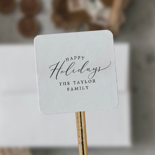 Delicate Happy Holidays Holiday Gift Square Sticker
