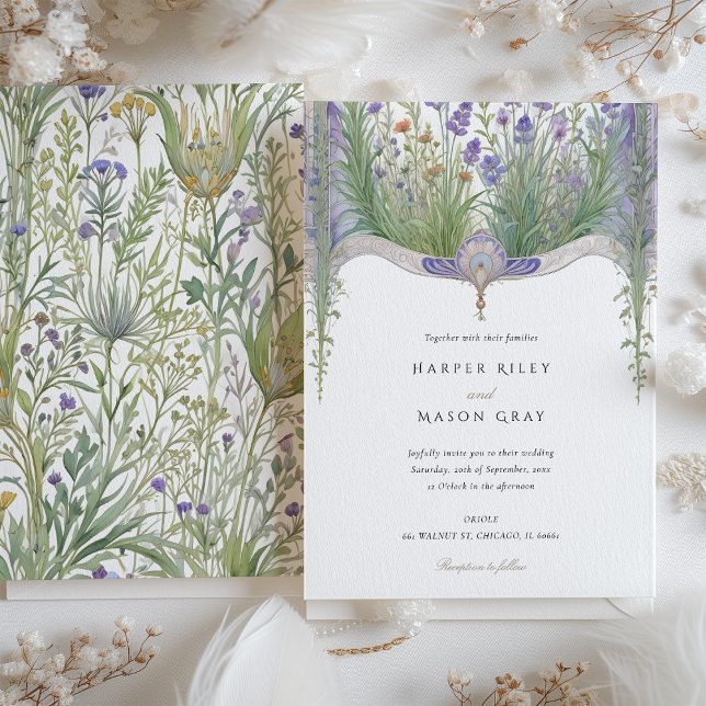 Delicate Herbal Garden Wedding Invitation (Creator Uploaded)