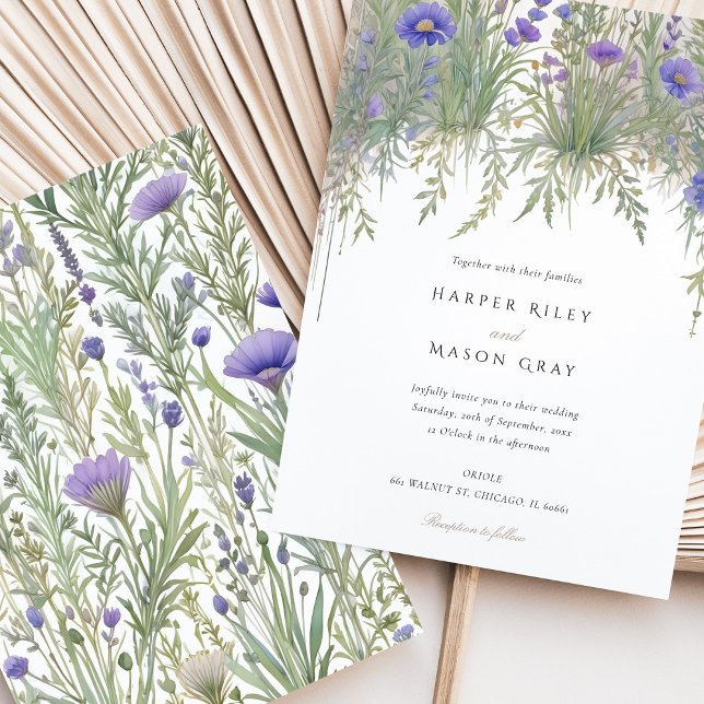 Delicate Herbal Garden Wedding Invitation (Creator Uploaded)