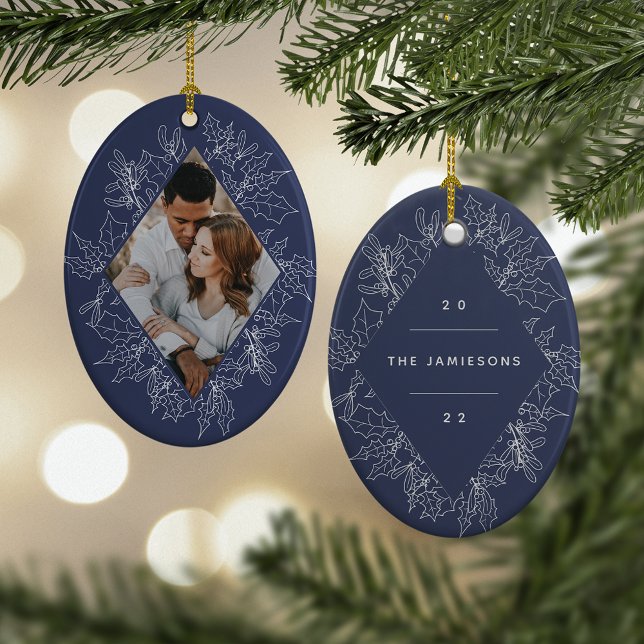 Delicate Holly | Elegant Geometric Photo Ceramic Tree Decoration (Creator Uploaded)