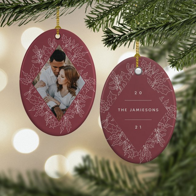 Delicate Holly | Elegant Geometric Photo Ceramic Tree Decoration (Creator Uploaded)