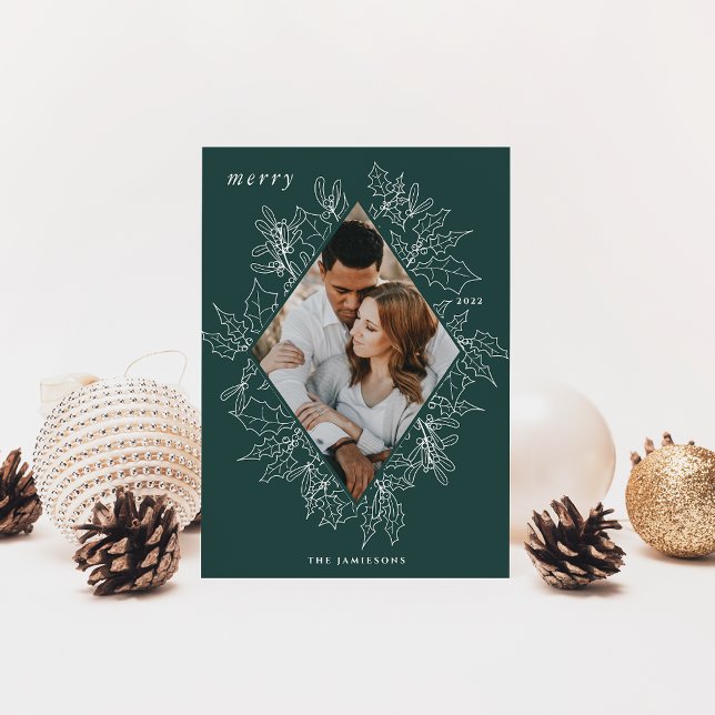 Delicate Holly | Elegant Photo Holiday Card (Creator Uploaded)