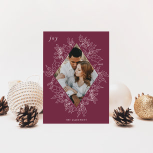 Delicate Holly   Elegant Photo Holiday Card