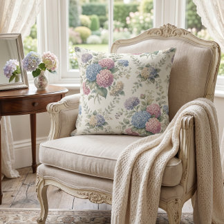 Delicate Hydrangea Flowers  Cushion