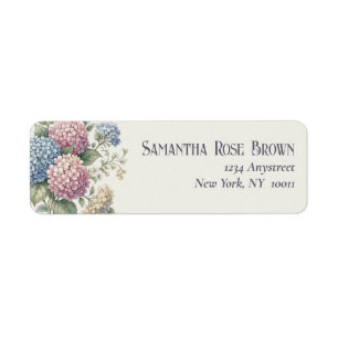 Delicate Hydrangea Flowers Return Address