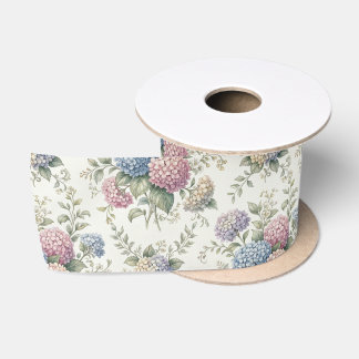 Delicate Hydrangea Flowers  Satin Ribbon