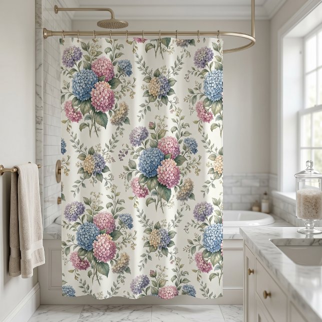 Delicate Hydrangea Flowers  Shower Curtain (Creator Uploaded)