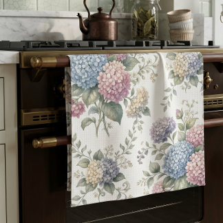 Delicate Hydrangea Flowers  Tea Towel