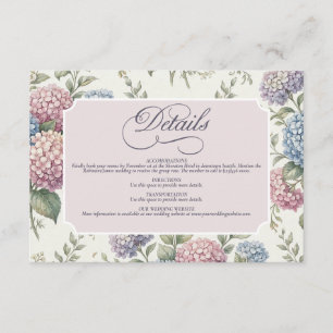 Delicate Hydrangea Flowers Wedding Enclosure Card