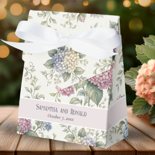 Delicate Hydrangea Flowers Wedding Favour Box