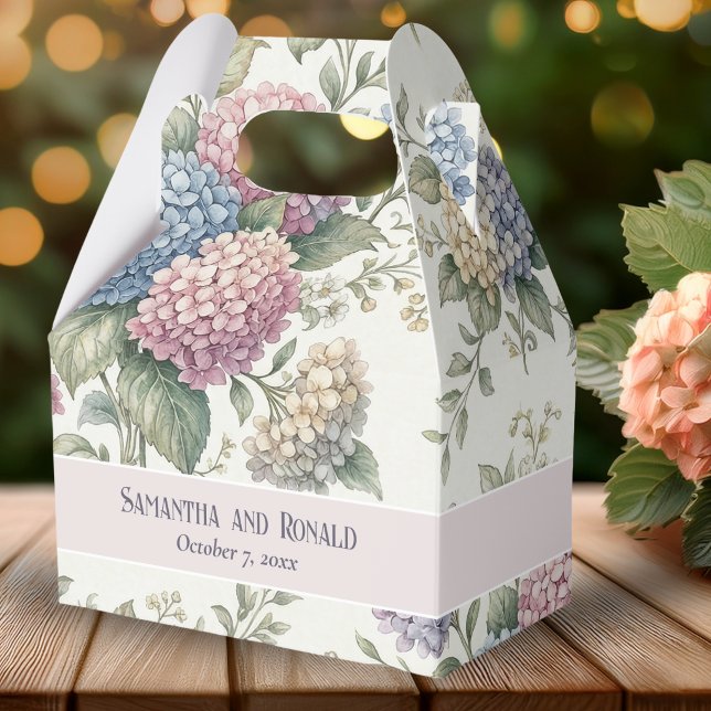 Delicate Hydrangea Flowers Wedding Favour Box (Creator Uploaded)