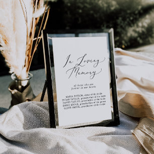 Delicate In Loving Memory Wedding Memorial Sign