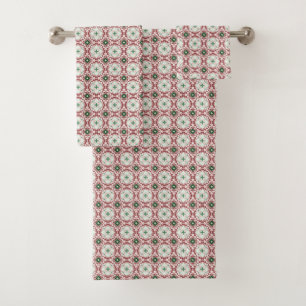 Delicate Intricate Funky Festive Christmas Pattern Bath Towel Set
