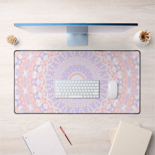 Delicate Intricate Pretty Pastel Abstract Mandala Desk Mat