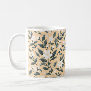 Delicate Jasmine Floral Pattern Coffee Mug