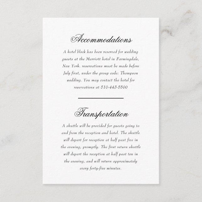 Delicate Lace Black and Gold Script Direction Enclosure Card (Front)