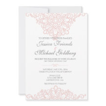 Delicate lace border Wedding Invitations 5x7