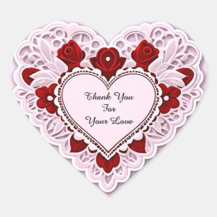 Delicate Lace Heart Card Sticker