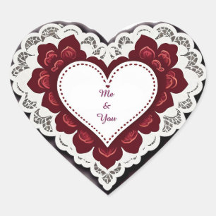 Delicate Lace Heart Card Sticker