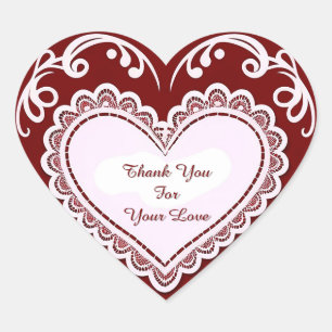 Delicate Lace Heart Card Sticker