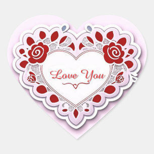Delicate Lace Heart Card Sticker