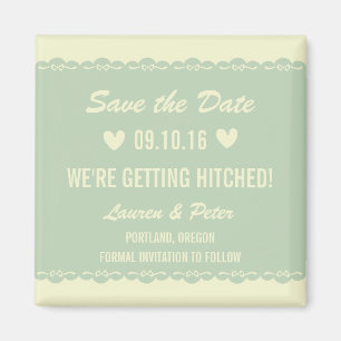 Delicate lace save the date magnet