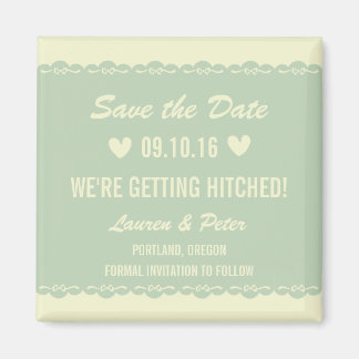 Delicate lace save the date magnet